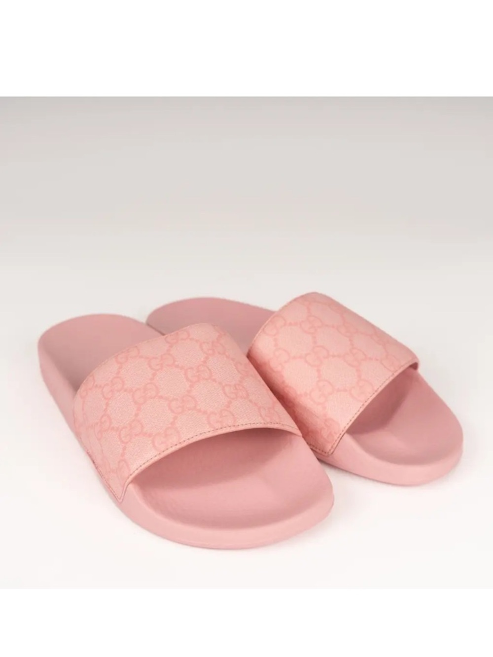 Pink Gucci Monogram Slides